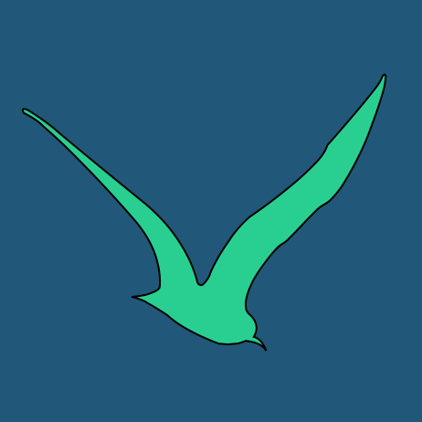 The 2015 Seahawk Media Group mark: a green seahawk on a blue square